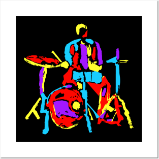 Abstract Colorful Drummer Posters and Art